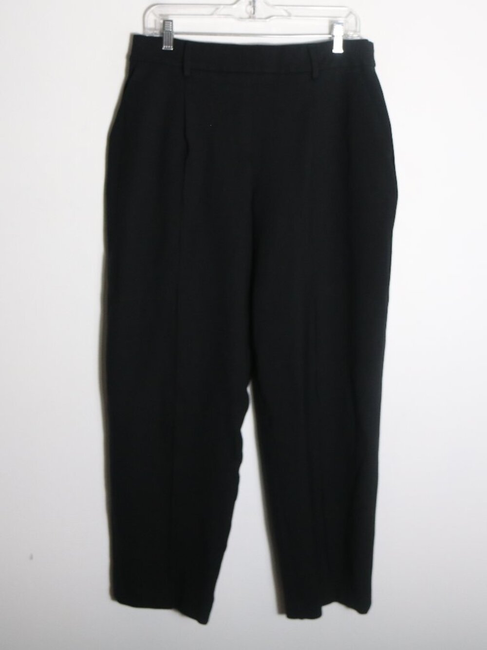 Spanx Perfect Pleated Ankle Barrel Ponte Pant Womens Large Black High Rise